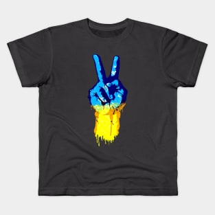 Victory Hand Slava Ukraini Kids T-Shirt